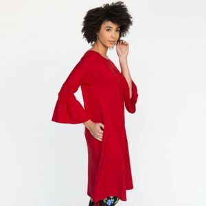 NWT Walker Bloom Dress Agnes & Dora Bell Flare Sleeve Red